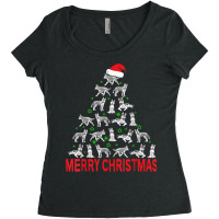 Merry Christmas Tree Siberian Husky T Shirt Women's Triblend Scoop T-shirt | Artistshot