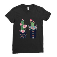 Succulens Caci Hand Drawn Isolaed Whie 1 Ladies Fitted T-shirt | Artistshot