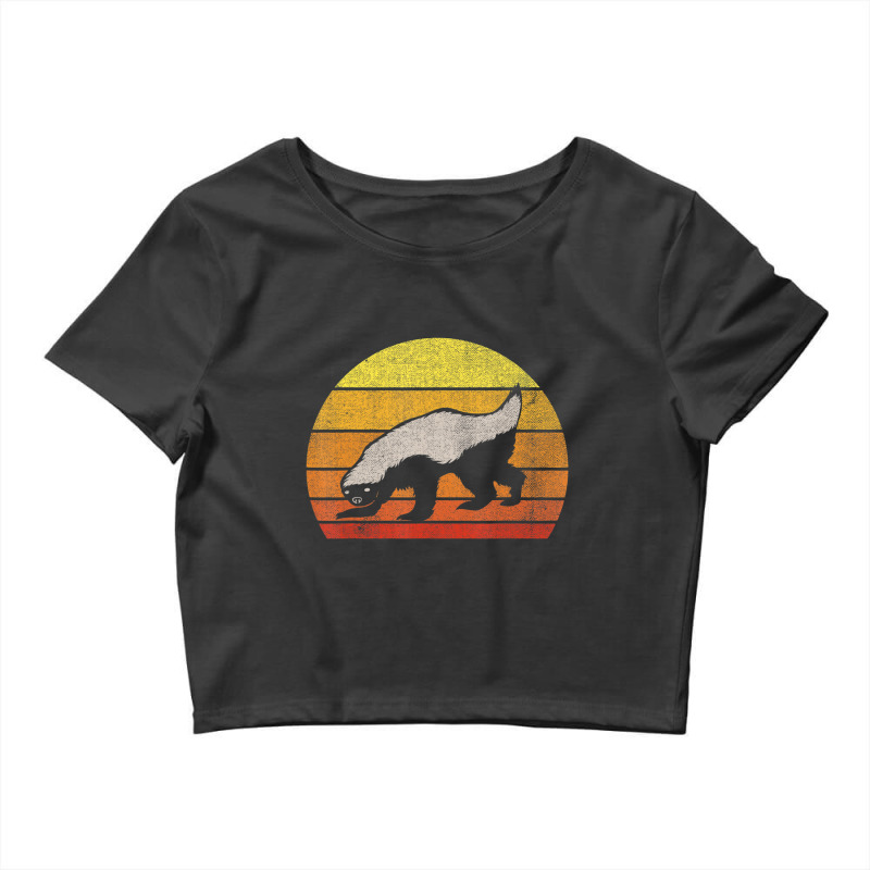 Retro Honey Badger Animal Lover Vintage Crop Top by Adcock Salmon | Artistshot