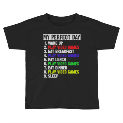 Retro Vintage My Perfect Day Video Games Toddler T-shirt Designed By Biskota