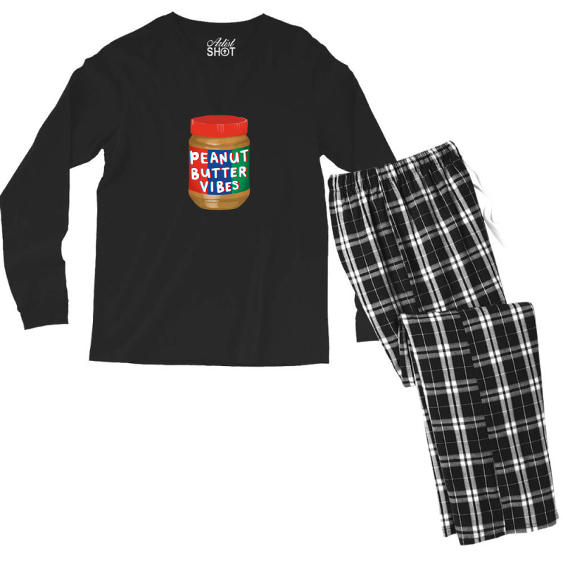 Peanut Butter Vibes Men's Long Sleeve Pajama Set | Artistshot