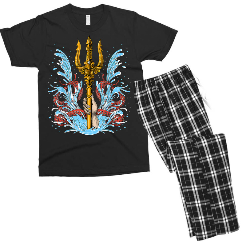 Poseidon Trident Ancient Greek God Mythology Greek Myths T Shirt Men's T-shirt Pajama Set | Artistshot