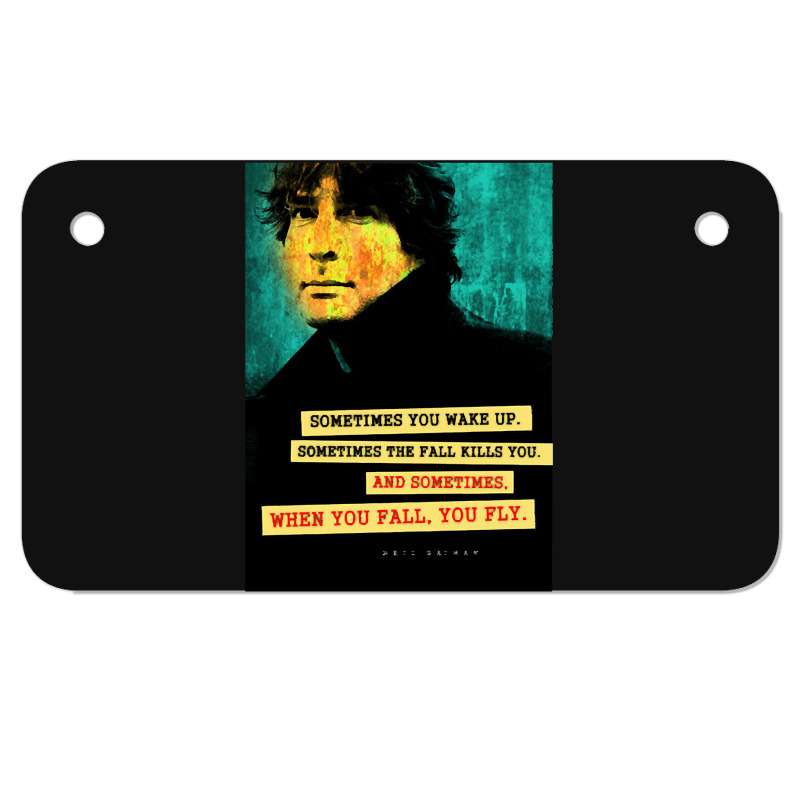 Neil Gaiman Quote, Neil Gaiman Quote Art, Neil Gaiman Quote Vintage, N Motorcycle License Plate | Artistshot