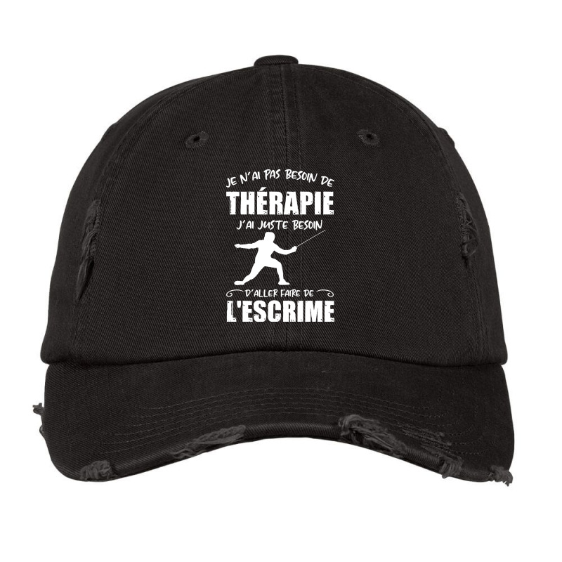 Fencing T  Shirt Thérapie De Escrime T  Shirt Vintage Cap by llamawasp | Artistshot