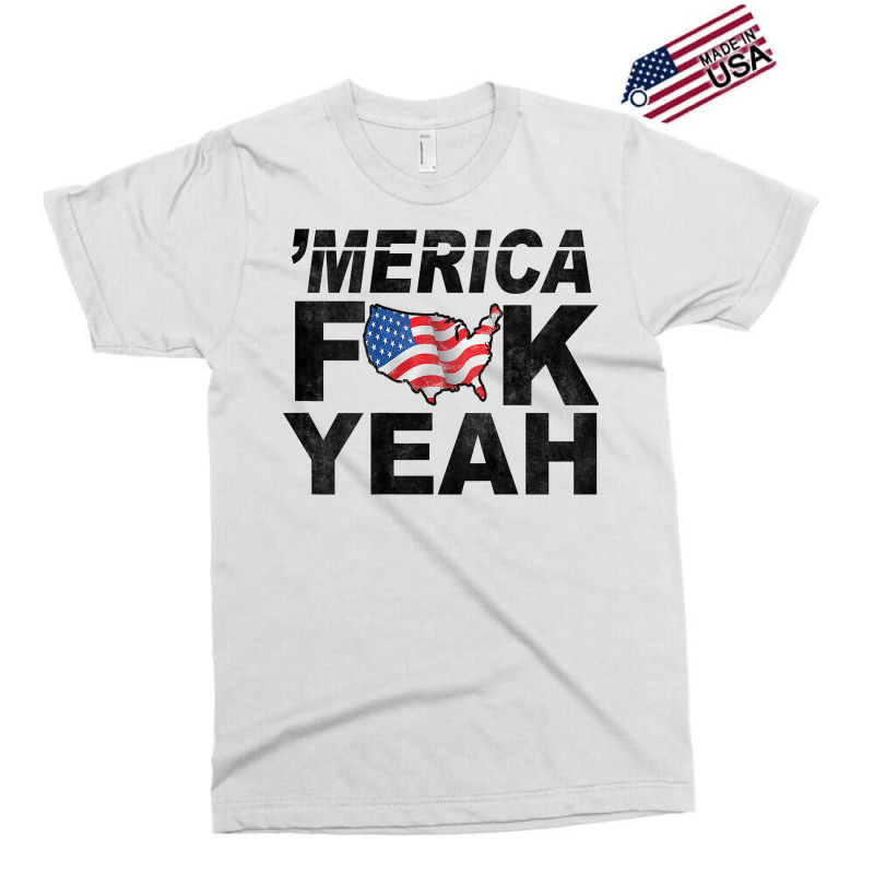 Merica Fuck Yeah Usa Flag 4th Of July Patriotic Exclusive T-shirt by BonnieTori | Artistshot