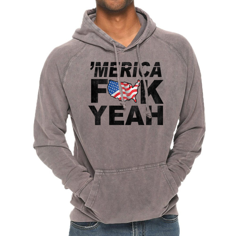 Merica Fuck Yeah Usa Flag 4th Of July Patriotic Vintage Hoodie by BonnieTori | Artistshot