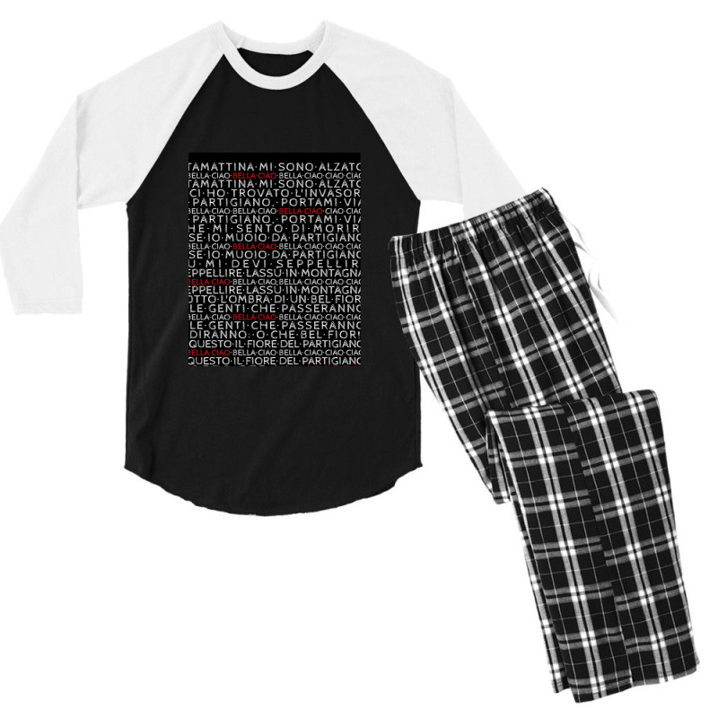 Bella Ciao .png Men's 3/4 Sleeve Pajama Set | Artistshot