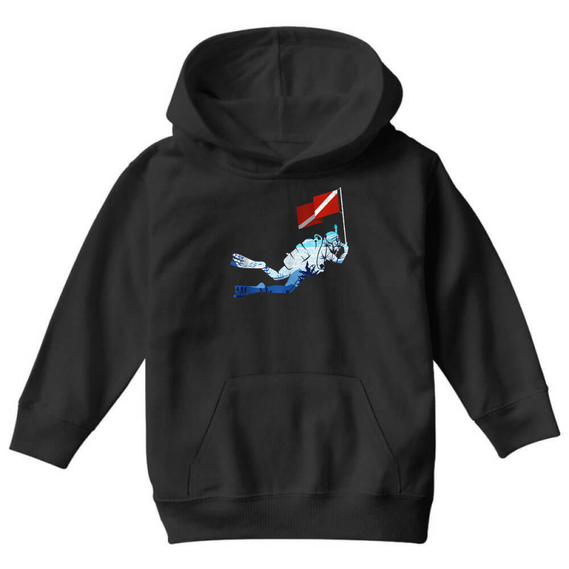 Scuba Diver Flag Ocean Dive Swimming Underwater Diving Tank Top Youth Hoodie by cm-arts | Artistshot