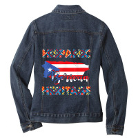 National Hispanic Heritage Month Puerto Rico Ladies Denim Jacket | Artistshot