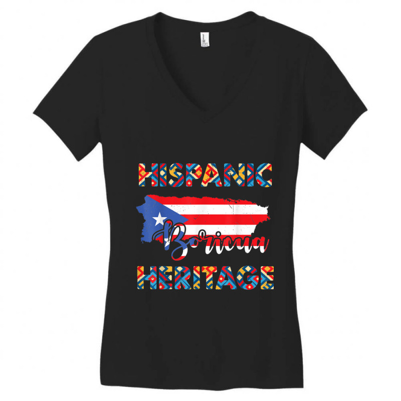 National Hispanic Heritage Month Puerto Rico Women's V-Neck T-Shirt by cm-arts | Artistshot