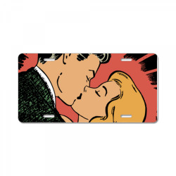 comic book kiss License Plate | Artistshot