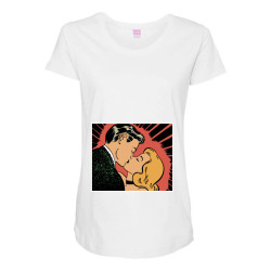 comic book kiss Maternity Scoop Neck T-shirt | Artistshot