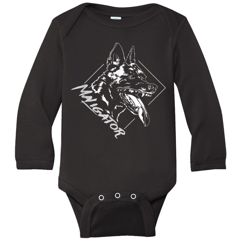 Funny Maligator Belgian Malinois Dog Breed Present Gift T Shirt Long Sleeve Baby Bodysuit by cm-arts | Artistshot