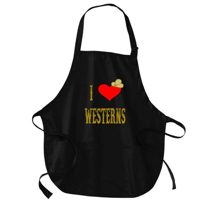 I Love Westerns Gift Medium-length Apron | Artistshot