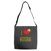 I Love Westerns Gift Adjustable Strap Totes | Artistshot