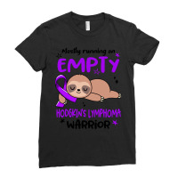 Hodgkins Lymphoma Awareness T  Shirt Mostly Running On Empty Hodgkin's Ladies Fitted T-shirt | Artistshot