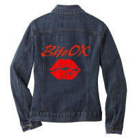 Lips Bitters Kissing Kisser T Shirt Ladies Denim Jacket | Artistshot