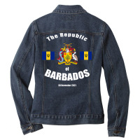 The Republic Of Barbados National Pride Barbadian Love T Shirt Ladies Denim Jacket | Artistshot