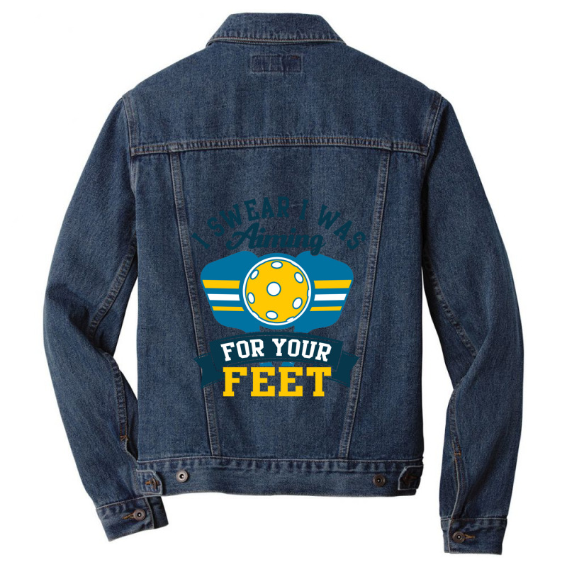 I Swear I Was Aiming For Your Feet Tta Men Denim Jacket | Artistshot