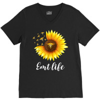 Sunflower Emt Life Ems Emergency Medical Technician Medic T Shirt V-neck Tee | Artistshot