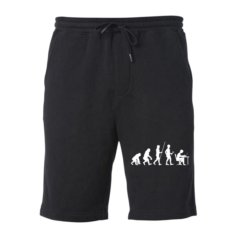 Human Evolution Computer Nerd Fleece Short | Artistshot