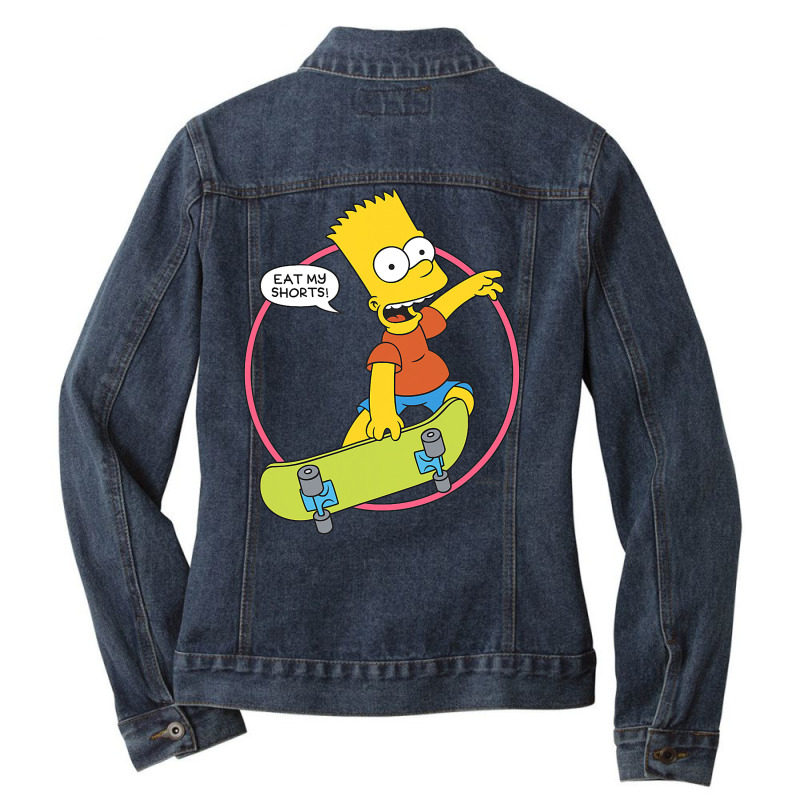 The Simpsons Bart Simpson Eat My Shorts T Shirt Ladies Denim Jacket by MleczynskiShae | Artistshot