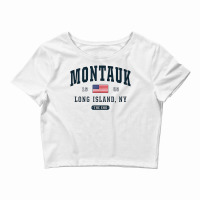 Montauk Long Island Ny New York The End Usa Flag Crop Top | Artistshot