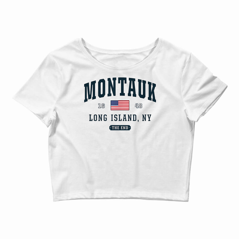 Montauk Long Island Ny New York The End Usa Flag Crop Top by BonnieTori | Artistshot