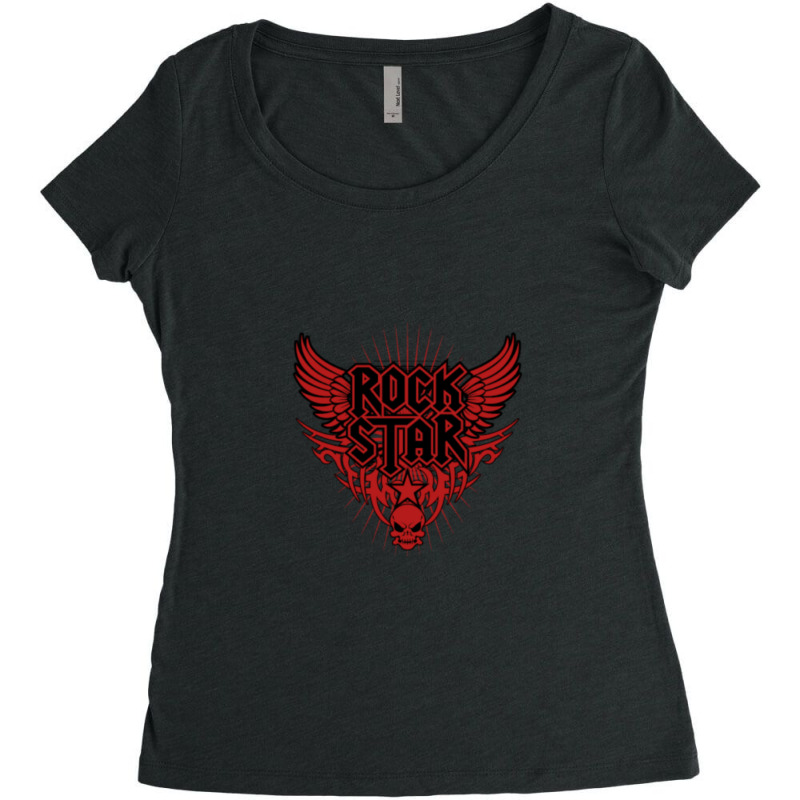 Rock Star Women's Triblend Scoop T-shirt by MickeyRobison | Artistshot