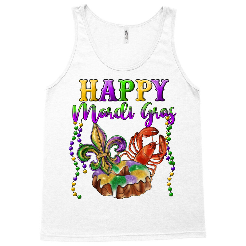 Happy Mardi Gras Fleur De Lis King Cake Crawfish Tank Top | Artistshot