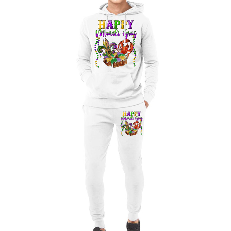 Happy Mardi Gras Fleur De Lis King Cake Crawfish Hoodie & Jogger Set | Artistshot