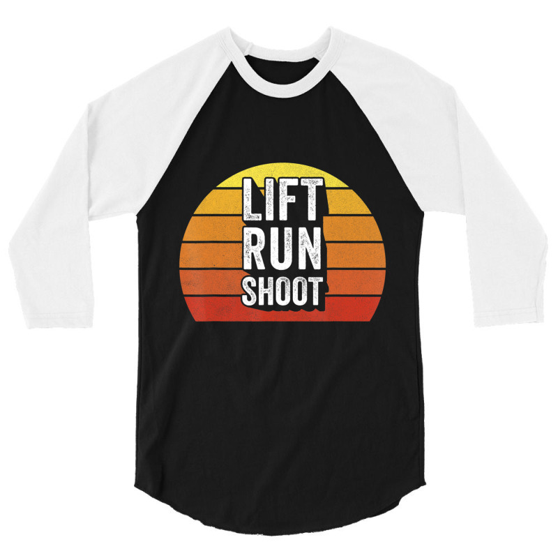 Retro Lift Run Shoo Fitness Gym Workout Vintage 3/4 Sleeve Shirt by Adcock Salmon | Artistshot