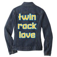 Twin, Rock, Love (virgin Islands) T Shirt Ladies Denim Jacket | Artistshot