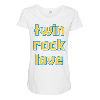 Twin, Rock, Love (virgin Islands) T Shirt Maternity Scoop Neck T-shirt | Artistshot