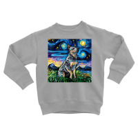 Blue Heeler Starry Night Australian Cattle Dog Art By Aja Toddler Sweatshirt | Artistshot