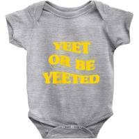 Yellow Aesthetic Yeet Or Be Yeeted Minimal Dank Meme Baby Bodysuit | Artistshot