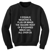 Math Teacher Quadratic Formula Youth Sweatshirt | Artistshot