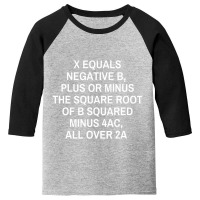 Math Teacher Quadratic Formula Youth 3/4 Sleeve | Artistshot