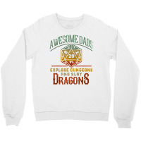 Awesome Dads Explore Dungeons And Slay Dragons Gamer Daddy Crewneck Sweatshirt | Artistshot