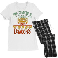 Awesome Dads Explore Dungeons And Slay Dragons Gamer Daddy Women's Pajamas Set | Artistshot