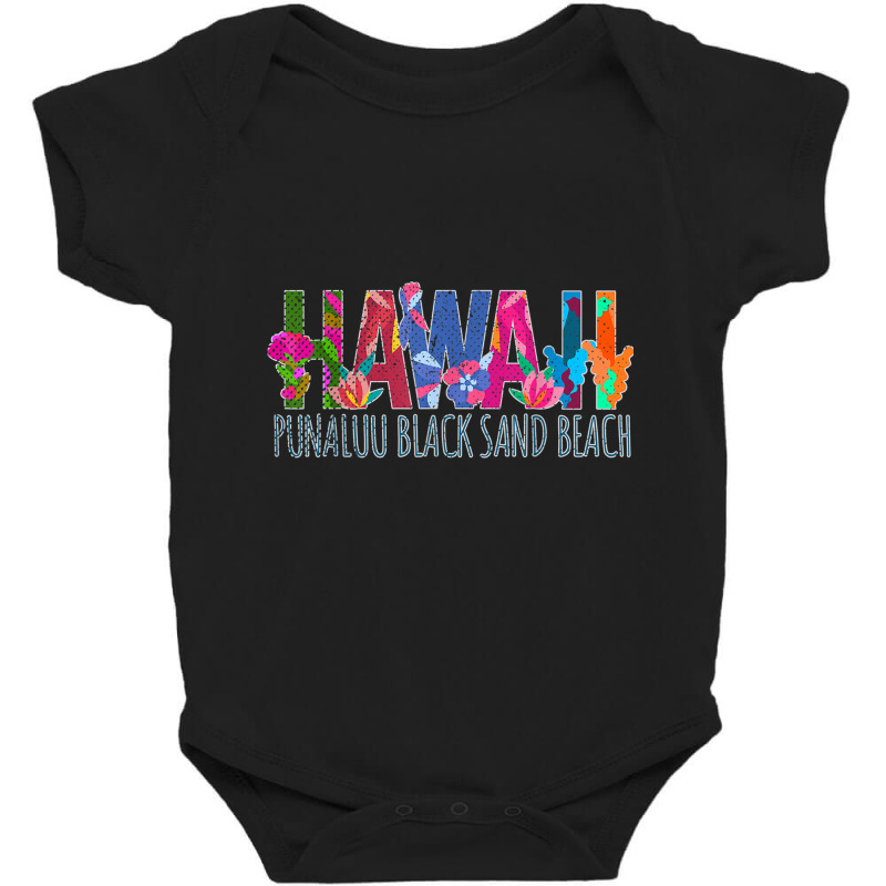 Tropical Punaluu Black Sand Beach Hawaii Product T Shirt Baby Bodysuit by cm-arts | Artistshot