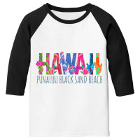 Tropical Punaluu Black Sand Beach Hawaii Product T Shirt Youth 3/4 Sleeve | Artistshot