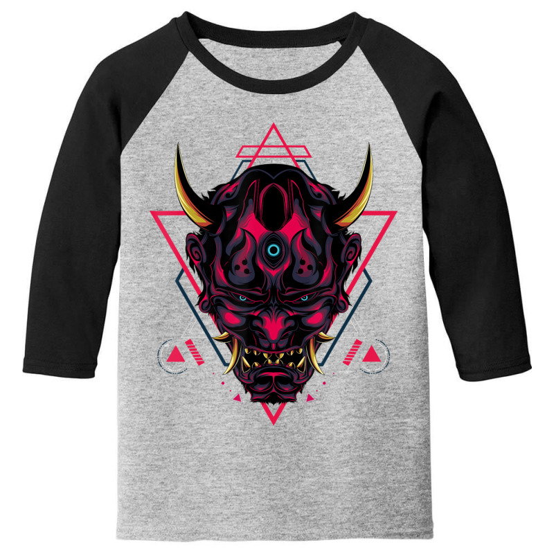 Japanese Oni Samurai Demon Mask Youth 3/4 Sleeve | Artistshot