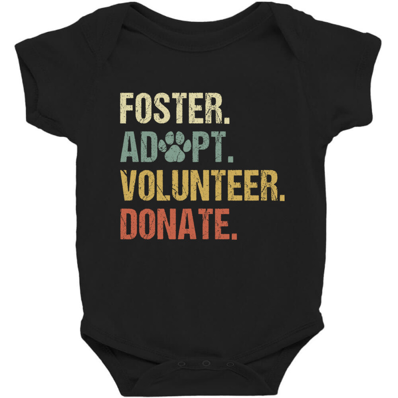 Vintage Foster Adopt Volunteer Donate Animals Rescue Shelter Long Slee Baby Bodysuit by cm-arts | Artistshot