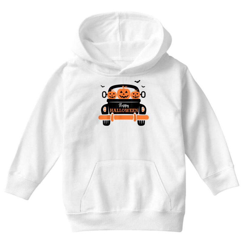 Three Pumpkins In Car Happy Halloween Novelty Holiday Item T Shirt Youth Hoodie by cm-arts | Artistshot