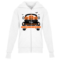 Three Pumpkins In Car Happy Halloween Novelty Holiday Item T Shirt Youth Zipper Hoodie | Artistshot