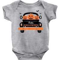 Three Pumpkins In Car Happy Halloween Novelty Holiday Item T Shirt Baby Bodysuit | Artistshot