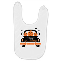 Three Pumpkins In Car Happy Halloween Novelty Holiday Item T Shirt Baby Bibs | Artistshot