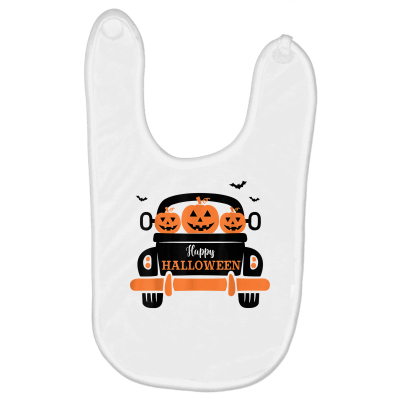 Three Pumpkins In Car Happy Halloween Novelty Holiday Item T Shirt Baby Bibs by cm-arts | Artistshot