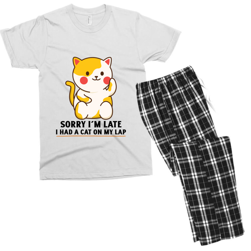 Cute Cat Kitten On My Lap Men's T-shirt Pajama Set | Artistshot